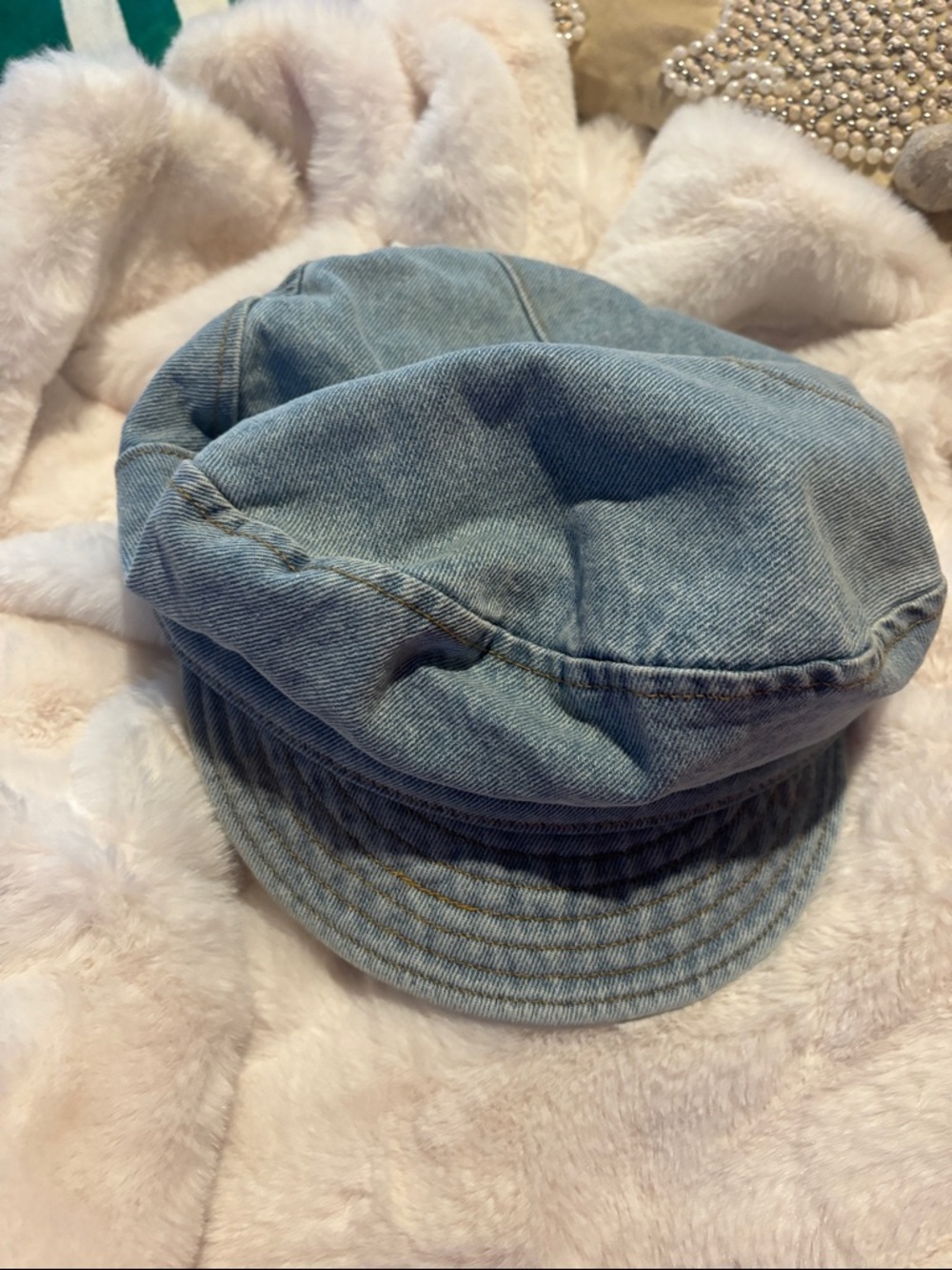 Buffalo David Bitton Light Blue Denim Baker Boy Cap